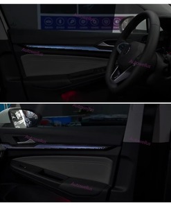 ระบบไฟส่องสว่างภายในรถยนต์สำหรับ Volkswagen Golf 8 2021-2025, ระบบไฟส่องสว่างแบบไดนามิก1:1แผง ABS ตัดแต่งแผงวงจรภายในรถยนต์ - Product Image 6
