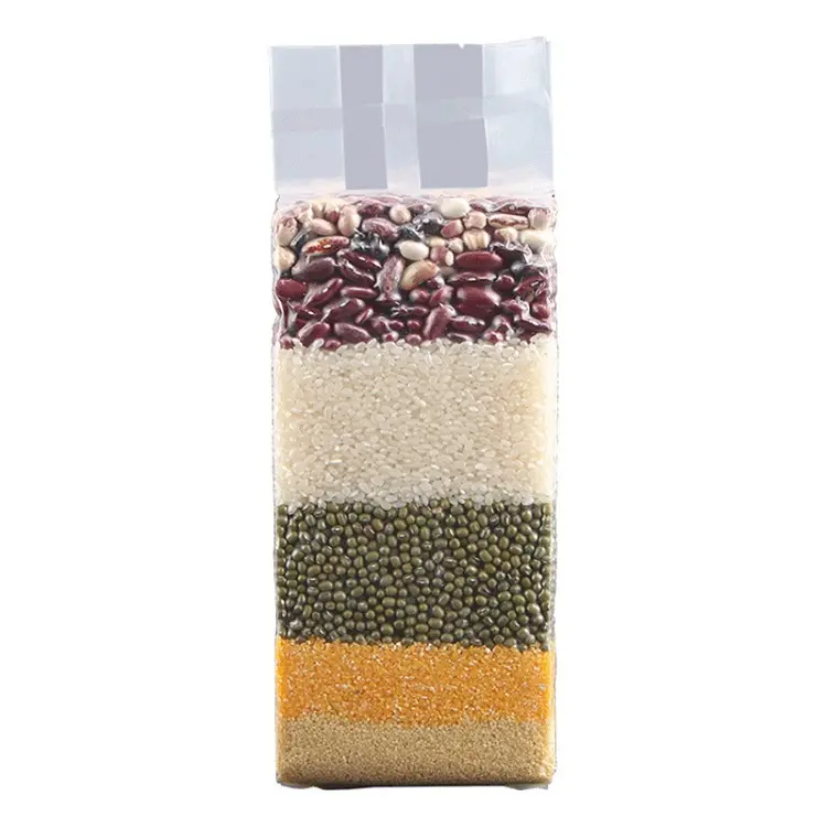 पारदर्शी चावल ईंट बैग पीए/पीई प्लास्टिक वैक्यूम बैग अनुकूलित किया जा सकता मुद्रण खाद्य ग्रेड चावल वैक्यूम बैग