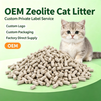 Litière pour chat en zéolite naturelle en gros, granulés de clinoptilolite, éliminateur d'odeurs d'ammoniac, sans poussière, usine OEM, MOQ flexible
