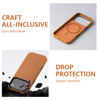 Étui de luxe Laudtec en cuir de vachette véritable pour iPhone 17 16 15 14 Pro Max, coque arrière magnétique, étuis de téléphone professionnels en cuir