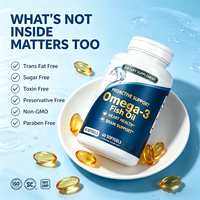 Gélules d'huile de poisson oméga-3 personnalisées en marque blanche, 1000 mg EPA DHA, complément alimentaire pour la santé cardiaque et cérébrale