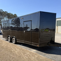 Remorque alimentaire mobile noire personnalisée, remorque alimentaire de camping avec équipement de cuisine complet, camion barbecue, remorque polyvalente à vendre