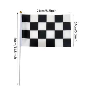 Настраиваемый 100% полиэстер логотип маленький мини ручной флаг ручной развевающийся флаг с пластиковым или деревянным шестом - Product Image 6