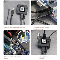 Contrôleur d'alimentation filaire pour ordinateur de bureau RGEEK ON/OFF Reset avec bouton USB3.0 Interrupteur Accessoire informatique