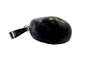 Natural Reiki Amethyst Irregular Oval Pendant with Raw White <b>Crystal</b> for Energy Balance, Healing, and Meditation - Product Image 3