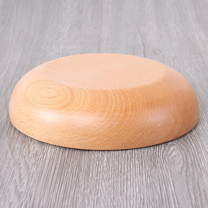 Plato redondo de madera de haya Yimu Yijiang, tazón de ensalada de madera gruesa para fiestas, estilo sencillo. - Product Image 3
