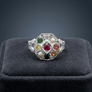 Anillo de Chakra de Sanación Vastu de 9 Planetas - Modelo Chakra-R-001 - Piedra Natural - Joyería de Plata 925 - Product Image 3