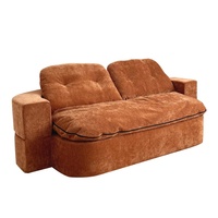Sofá de Tela Comprimida al Vacío, Estilo Vintage, para Sala de Estar, Uso Doméstico, Modular, de Una Plaza, Plegable, de Doble Uso, Desmontable, Lavable, Sofá Cama