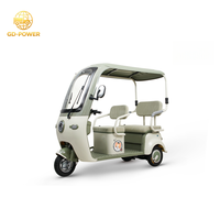 Tricycle électrique à trois roues certifié EEC pour le tourisme et le transport local de passagers 800W à deux moteurs