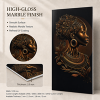 Panel de Pared de PVC con Impresión UV 3D de Retrato Dorado MORLENX, Impermeable y Fácil de Limpiar, para Salones de Hotel y Paredes Decorativas