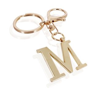 Cadeau personnalisé, pendentif en métal doré à la mode, lettres anglaises A-Z, 26 lettres, porte-clés simple, accessoires pour sac - Product Image 2