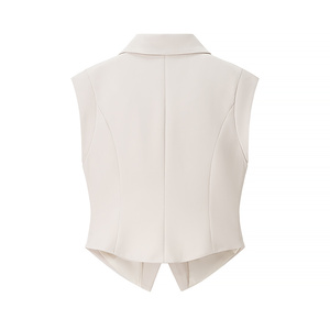 Женский повседневный комплект из <span class=keywords><strong>2</strong></span> предметов, топ на одной пуговице и плиссированные брюки на молнии, 2025 осень - Product Image 3