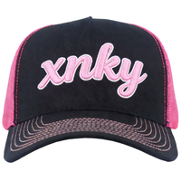 Gorra Trucker Snapback Unisex de Alta Calidad con 6 Paneles Bordados, Parches Rosas OEM XNKY 2026, Logotipo Personalizado, Transpirable con Puntos
