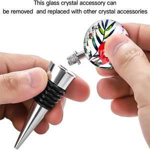 Cross-border crystal bottle stoppers, flamingo removable beer bottle/champagne/<b>wine</b> bottle stoppers, logo printable. - Product Image 2