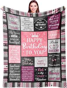 Couverture personnalisée en sublimation pour femmes et filles, couverture en flanelle imprimée sur mesure, cadeaux d'<span class=keywords><strong>anniversaire</strong></span>, 60"X50" - Product Image 1