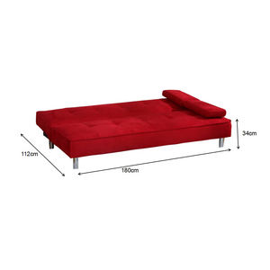 Thiết Kế Mới <span class=keywords><strong>Sofa</strong></span> Giường Kết Hợp Màu Đỏ Nhung Vải <span class=keywords><strong>Sofa</strong></span> Giường Cho Nhà - Product Image 5