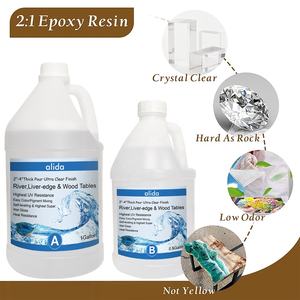 Résine époxy transparente haute brillance ALD 2 4 pouces, colle artisanale sans bulles, remplissage pour <span class=keywords><strong>bois</strong></span>, revêtement pour table, bar, sol - Product Image 2
