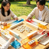 Supports de Mahjong en Acrylique Transparent Dégradé, Supports de Règle de Mahjong à Bord Festonné pour Mahjong Américain NMJL, Accessoires de Jeu