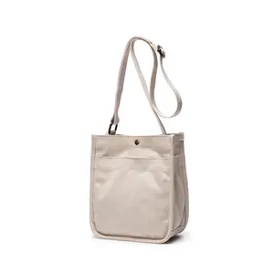 Bianco borsa di tela semplice selvaggio Messenger bag ins spalla RTS Giapponese ragazze piccola borsa piazza pronto per la spedizione