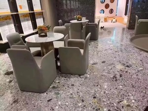 Hóa thạch tự nhiên màu xám đá cẩm thạch với mô hình hạt tổng hợp lớn hóa thạch macchiatto grey đá cẩm thạch tấm gạch - Product Image 5