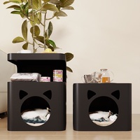 Table d'appoint intégrée pour chat avec roulettes, en métal, adaptée à toutes les saisons, meuble de salon pour humains et animaux de compagnie