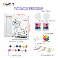 Kit de Peinture à l'Huile DIY en Gros d'Usine Orfon - Art Mural Personnalisé sur Toile Paysage Coucher de Soleil Palmiers avec Faible MOQ et Expédition Rapide