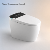 WC intelligent en céramique chauffant avec bidet électrique, WC intelligent automatique à télécommande, drainage en S, fixation au sol, lavage féminin