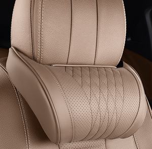 Oreiller de voyage ergonomique en mousse à mémoire de forme et cuir Nappa <span class=keywords><strong>pour</strong></span> le soutien <span class=keywords><strong>cervical</strong></span>, confort de voyage, appui-tête intérieur de <span class=keywords><strong>voiture</strong></span> - Product Image 1