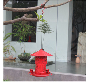 ที่ให้อาหารนกแบบโลหะสำหรับสวนกลางแจ้งรูปทรงบ้านนกฮัมมิงเบิร์ด - Product Image 6
