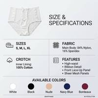 2026 Neuestes Modell Sexy Elegante Durchbrochene Spitze Schmale Rüschen Satin-Band Hohe Taille Umweltfreundliche Atmungsaktive Damenslips