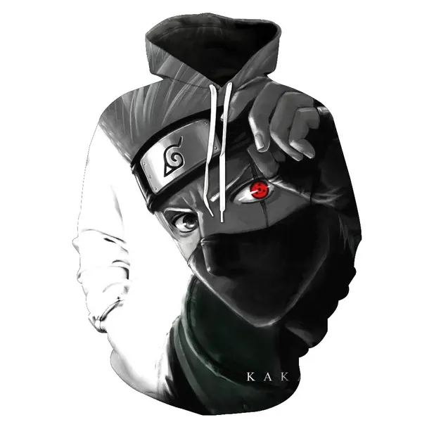 Felpa con cappuccio Pullover con stampa 3d Unisex su misura con felpa con cappuccio Kakashi Cosplay Anime