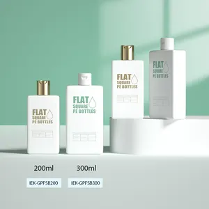 Wholesale 250ml 400ml 500ml plastic square shampoo and conditioner bottle white empty luxury body wash bottles