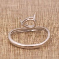 Halbfertiger 6*8mm Sterling Silber Ring mit Birnenform, leerer Rohling mit Krappenfassung, S925 Basis ohne Mittelstein für DIY-Einlage