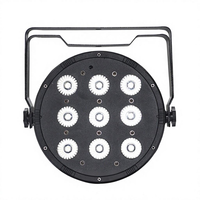 Projecteur LED plat Jisheng 9 pièces RGBW, pleine couleur 4-en-1, télécommande, 110-220V, CRI élevé pour KTV, mariage, scène, fête, spectacle