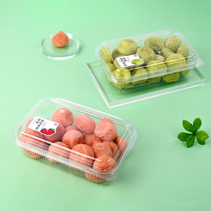 Boîtes de <span class=keywords><strong>charcuterie</strong></span> à clapet en plastique pour animaux de compagnie avec couvercles transparents Dessert Cookie Bread Container Box pour fruits alimentaires - Product Image 1
