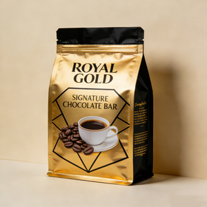 ถุงบรรจุภัณฑ์เมล็ดกาแฟคั่วแบบซิปล็อคสีดำด้านหรูหราพร้อมหูหิ้วและโลโก้สั่งทำพิเศษ - Product Image 5