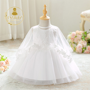 FSMKTZ vestido de encaje de satén Floral <span class=keywords><strong>para</strong></span> <span class=keywords><strong>niñas</strong></span> AL181XZ vestido de princesa <span class=keywords><strong>para</strong></span> el primer cumpleaños del bebé Formal cuello redondo Maxi Mini <span class=keywords><strong>para</strong></span> primavera - Product Image 2