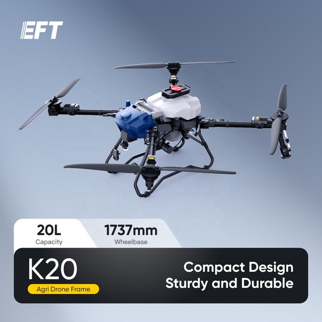EFT 2026 New Launch K20 PNP Agricultural Drones UAV Sprayer with 20L tank and Centrifugal Nozzles Spraying System