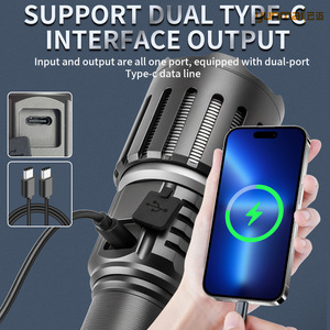 Linterna LED Yunmai de Doble Fuente de Luz, 30W, Luz Blanca, Amarilla y Azul, Recargable, Entrada y Salida Tipo C, Largo Alcance, Alta Intensidad - Product Image 5