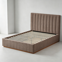 Lit en acier moderne de haute qualité, taille standard, avec grand espace de rangement, disponible en tailles Queen et King, respectueux de l'environnement