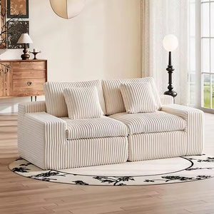 Sofá Cama Moderno de Lujo en Terciopelo en Forma de L, con Funciones Ajustables y Diseño Duradero para Sala de Estar, Sofá sin Estructura - Product Image 3