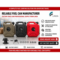 Tanque de Combustible Portátil de 5L HDPE de Alta Calidad con Kit de Montaje y Bloqueo, Rojo/Negro/Caqui/Verde, 1 Año de Garantía, Fábrica LINDA, para Motocicleta/Ciclomotor
