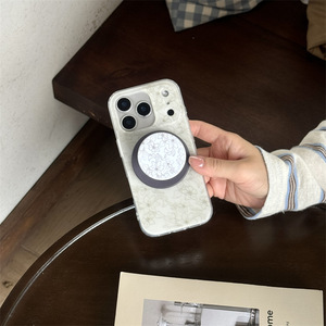 เคสโทรศัพท์แบบแม่เหล็กติดตั้งได้ ลายดอกไม้โทนสีเย็น แบบสองชั้น สำหรับ iPhone 17 Pro Max 16 15 14 - Product Image 2