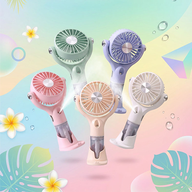 Durable Cooling Humidifier by Spray Mist Non-slip Portable As Phone Holder OEM USB Mini Rechargeable Handheld Fan