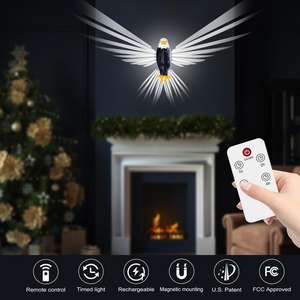 EgoieCero Bird Eagle LED Night <b>Light</b> Warm White ABS <b>Wall</b> Lamp USB AAA <b>Battery</b> Powered Living Room Modern Design - Product Image 5