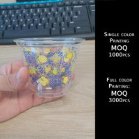 92mm Fabrieksgroothandel PET Transparante 7/9oz Smoothie Koud Drankje Bubble Tea Boba Wegwerp Plastic Bekers met Deksel