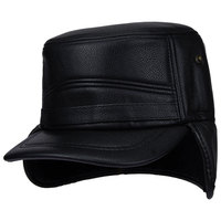 Cálido regalo de invierno estilo callejero común PU gorra de béisbol de cuero protección para los oídos hombres mayores regalo de Navidad de Acción de Gracias