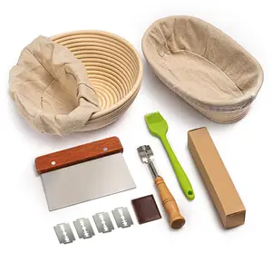 Bread Proofing Baskests With Lid Pastry Making Tools And Supplies Preparing Banneton For First Use Baskets Kitchen Counter