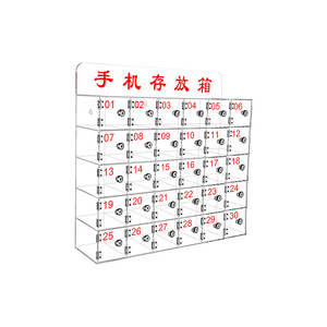 Gabinete de Almacenamiento para Teléfonos Móviles Xinlongfei de Acrílico, 4 Niveles, con Cerradura, Montado en la Pared, Transparente, para Uso de Empleados de Oficina - Product Image 3