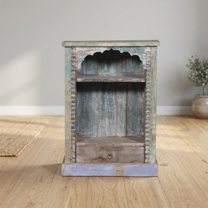 Modern Rustic Handmade Solid Wood Nightstand Himalyan Art Luxury Bedroom Furniture Wireless Charging <b>Foldable</b> Antique Design - Product Image 6